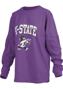 Pressbox K-State Wildcats Womens Purple Big Logo LS Tee