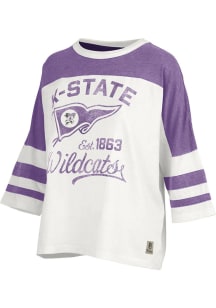 Pressbox K-State Wildcats Womens White High Five LS Tee
