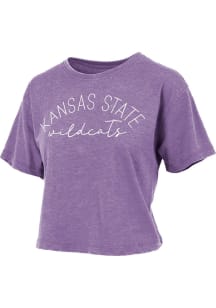 Pressbox K-State Wildcats Womens Purple Vintage Power Cat Short Sleeve T-Shirt