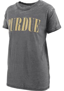 Pressbox Purdue Boilermakers Womens Black Boyfriend Classic Short Sleeve T-Shirt