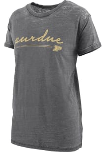 Pressbox Purdue Boilermakers Womens Black Boyfriend Short Sleeve T-Shirt