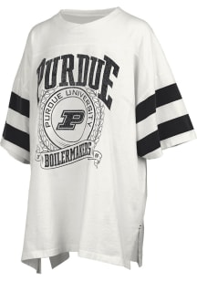 Pressbox Purdue Boilermakers Womens White Floyd Short Sleeve T-Shirt