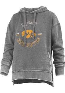 Pressbox Iowa Hawkeyes Womens Black Marni Challenger Hooded Sweatshirt