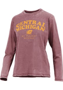 Pressbox Central Michigan Chippewas Womens Maroon Vintage LS LS Tee