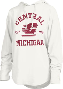 Pressbox Central Michigan Chippewas Womens White Glitter Hooded Sweatshirt