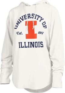 Pressbox Illinois Fighting Illini Womens White Glitter Hooded Sweatshirt