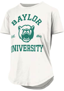 Pressbox Baylor Bears Womens White Glitter Short Sleeve T-Shirt