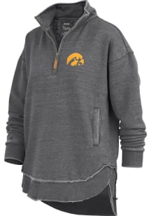 Pressbox Iowa Hawkeyes Womens Black Northfork Sojourn Qtr Zip