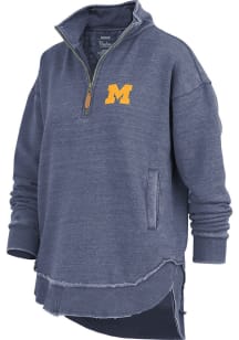 Pressbox Michigan Wolverines Womens Blue Northfork Sojourn Qtr Zip