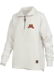 Pressbox Minnesota Golden Gophers Womens Ivory Salem Qtr Zip