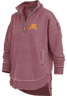 Pressbox Minnesota Golden Gophers Womens Maroon Northfork Sojourn Qtr Zip