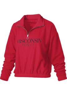 Pressbox Wisconsin Badgers Womens Red Hannah Qtr Zip