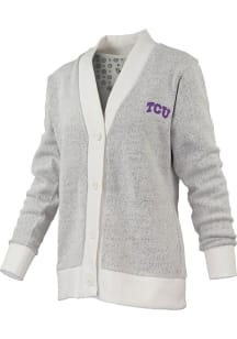 Pressbox TCU Horned Frogs Womens Oatmeal Torrington Long Sleeve Cardigan