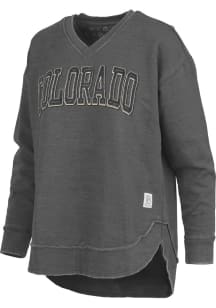 Pressbox Colorado Buffaloes Womens Black Westin Crew Sweatshirt