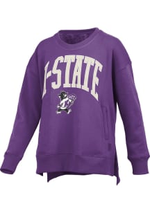 Pressbox K-State Wildcats Womens Purple Venice Crew Sweatshirt