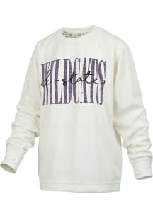 Pressbox K-State Wildcats Womens Ivory Zoe Crew Sweatshirt