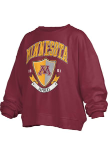 Pressbox Minnesota Golden Gophers Womens Maroon Buckler Janise Crew Sweatshirt