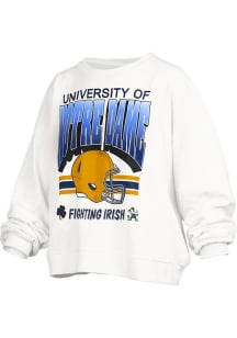 Pressbox Notre Dame Fighting Irish Womens White Sheffield Janise Crew Sweatshirt