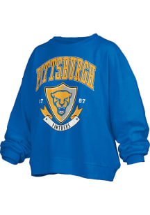 Pressbox Pitt Panthers Womens Blue Buckler Janise Crew Sweatshirt