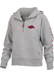 Pressbox Arkansas Razorbacks Womens Grey Bronco Hooded Sweatshirt