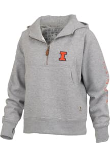 Pressbox Illinois Fighting Illini Womens Grey Bronco Hooded Sweatshirt