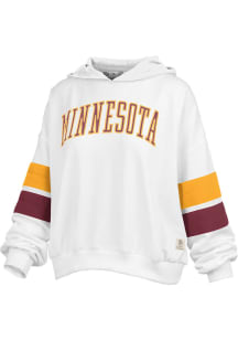 Pressbox Minnesota Golden Gophers Womens White Kelly Hooded Sweatshirt
