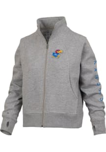Pressbox Kansas Jayhawks Womens Grey Homecoming Light Weight Jacket