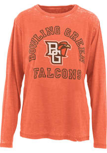 Pressbox Bowling Green Falcons Womens Orange Vintage LS Tee