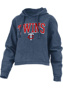 Minnesota Twins Womens Navy Blue Comfy Cord Hooded Sweatshirt