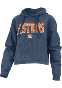 Houston Astros Womens Navy Blue Comfy Cord Hooded Sweatshirt
