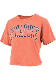 Pressbox Syracuse Orange Womens Orange Bell Lap Crop Short Sleeve T-Shirt