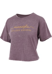 Pressbox Minnesota Golden Gophers Womens Maroon Burnout Short Sleeve T-Shirt