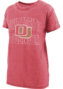 Pressbox Denver Pioneers Womens Red Maxine Short Sleeve T-Shirt