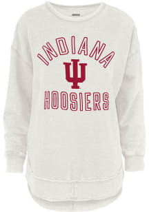 Pressbox Indiana Hoosiers Womens Oatmeal Melange Poncho Crew Sweatshirt