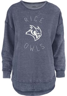Pressbox Rice Owls Womens Navy Blue Melange Crew Sweatshirt