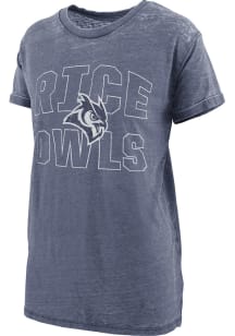 Pressbox Rice Owls Womens Navy Blue Maxine Short Sleeve T-Shirt