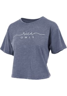 Pressbox Rice Owls Womens Navy Blue Campus Vibes Short Sleeve T-Shirt