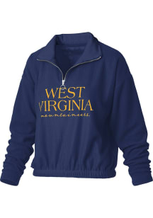 Pressbox West Virginia Mountaineers Womens Navy Blue Hannah Qtr Zip
