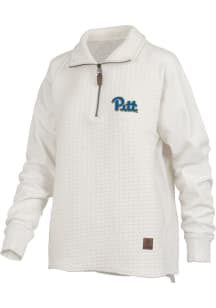 Pressbox Pitt Panthers Womens Ivory Salem Qtr Zip
