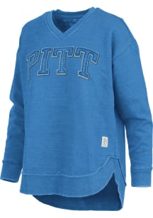 Pressbox Pitt Panthers Womens Blue Westin Crew Sweatshirt