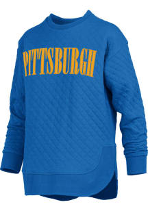 Pressbox Pitt Panthers Womens Blue Pasadena Crew Sweatshirt