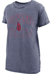 Pressbox Duquesne Dukes Womens Navy Blue Burnout Short Sleeve T-Shirt