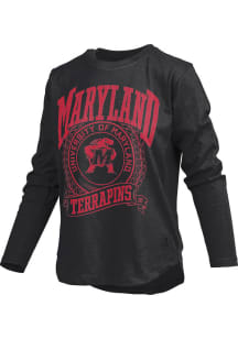 Pressbox Maryland Terrapins Womens Black Collegiate LS Tee