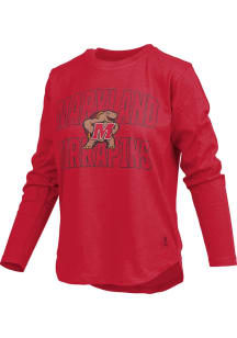 Pressbox Maryland Terrapins Womens Red School Pride Design Short Sleeve T-Shirt