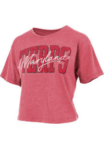 Pressbox Maryland Terrapins Womens Red Signature Short Sleeve T-Shirt