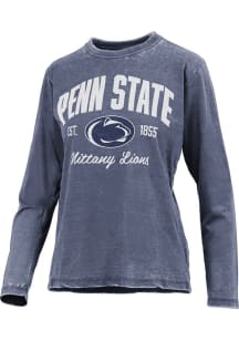 Pressbox Penn State Nittany Lions Womens Navy Blue Burnout Design LS Tee
