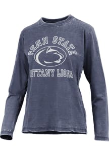 Pressbox Penn State Nittany Lions Womens Navy Blue Burnout LS Tee