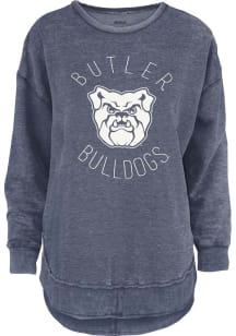 Pressbox Butler Bulldogs Womens Navy Blue Melange Crew Sweatshirt