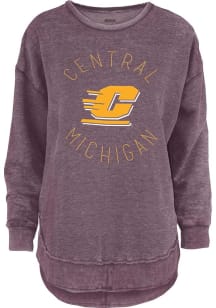 Pressbox Central Michigan Chippewas Womens Maroon Melange Crew Sweatshirt