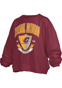 Pressbox Central Michigan Chippewas Womens Maroon Janise Crew Sweatshirt